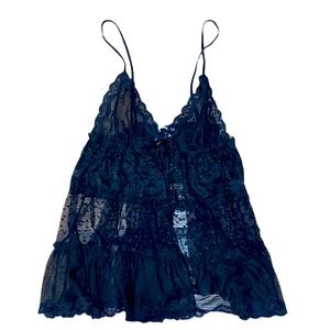 Victoria's Secret Black Lace Chemise
